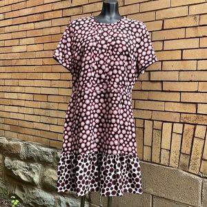 Maison Jules Black & Red Circle Print Dress Size 14